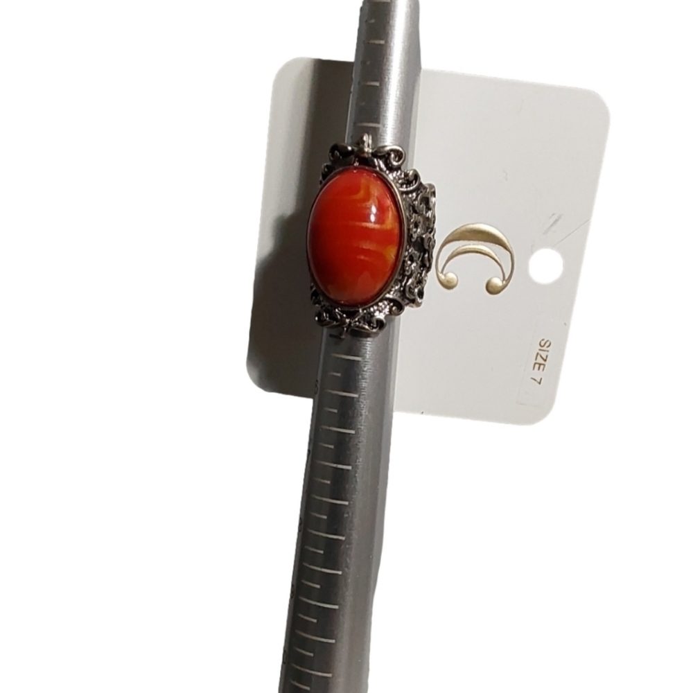 DARK CORAL RING SIZE 7 - Picture 2 of 4